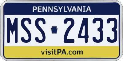 PA license plate MSS2433