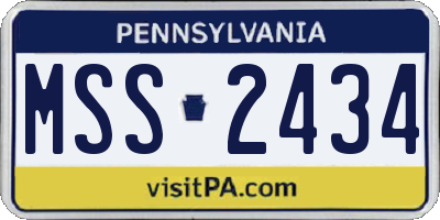 PA license plate MSS2434