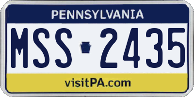 PA license plate MSS2435