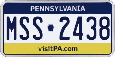 PA license plate MSS2438