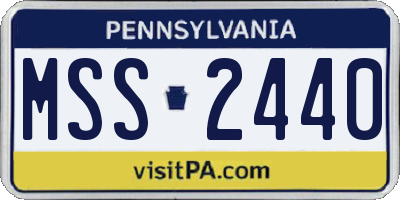 PA license plate MSS2440