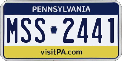PA license plate MSS2441