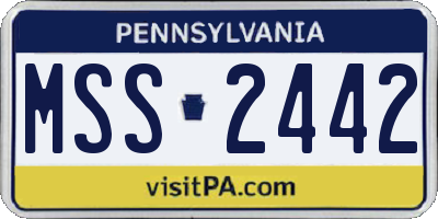 PA license plate MSS2442