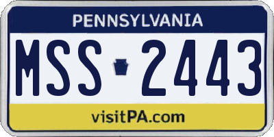 PA license plate MSS2443