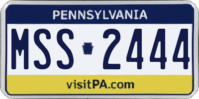 PA license plate MSS2444