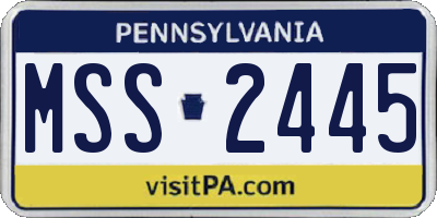 PA license plate MSS2445