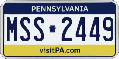 PA license plate MSS2449