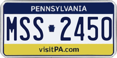 PA license plate MSS2450