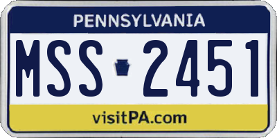 PA license plate MSS2451