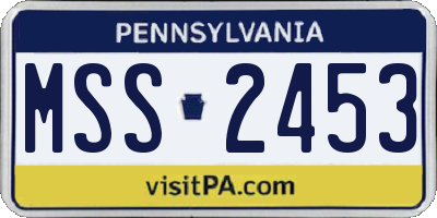 PA license plate MSS2453