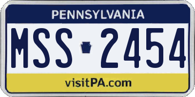 PA license plate MSS2454
