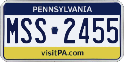 PA license plate MSS2455