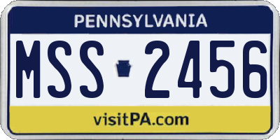 PA license plate MSS2456