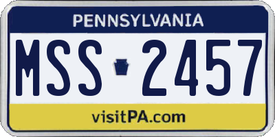 PA license plate MSS2457