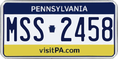 PA license plate MSS2458
