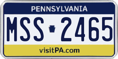 PA license plate MSS2465