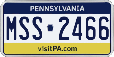 PA license plate MSS2466