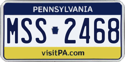 PA license plate MSS2468