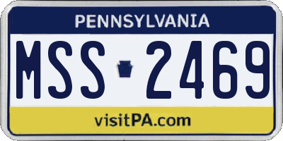 PA license plate MSS2469