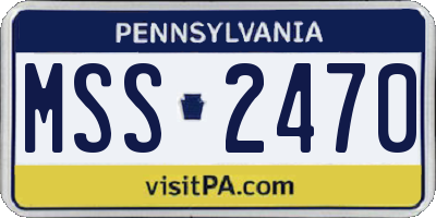 PA license plate MSS2470