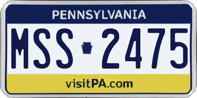 PA license plate MSS2475