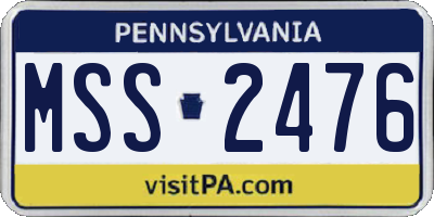 PA license plate MSS2476