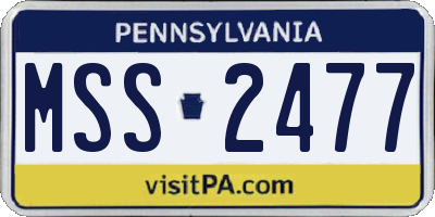 PA license plate MSS2477