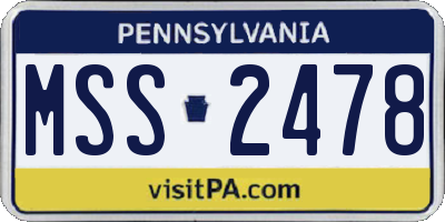 PA license plate MSS2478