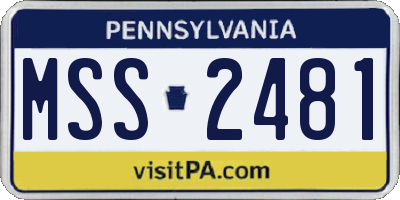 PA license plate MSS2481
