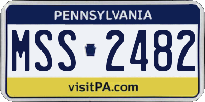 PA license plate MSS2482