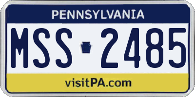 PA license plate MSS2485