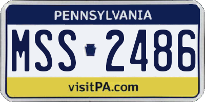 PA license plate MSS2486