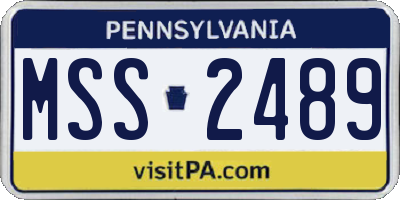 PA license plate MSS2489