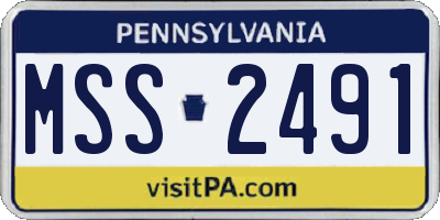 PA license plate MSS2491