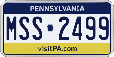 PA license plate MSS2499