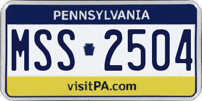 PA license plate MSS2504
