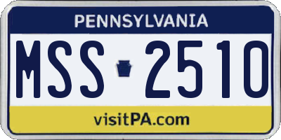 PA license plate MSS2510