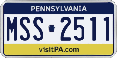 PA license plate MSS2511