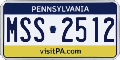 PA license plate MSS2512