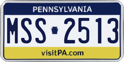 PA license plate MSS2513