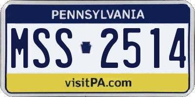 PA license plate MSS2514