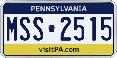 PA license plate MSS2515