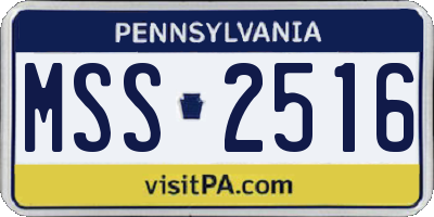 PA license plate MSS2516