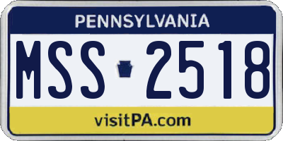 PA license plate MSS2518
