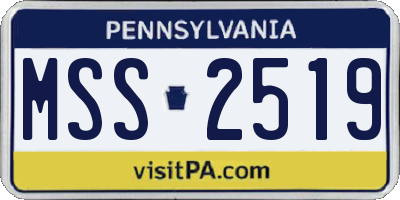 PA license plate MSS2519