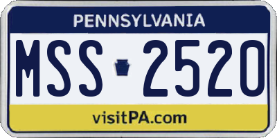 PA license plate MSS2520