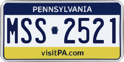 PA license plate MSS2521