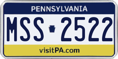 PA license plate MSS2522
