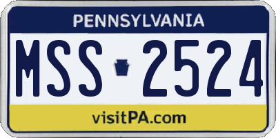 PA license plate MSS2524