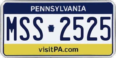 PA license plate MSS2525